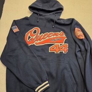Vintage Johnny Blaze Queens NY Size XL Logo Hoodie Sweatshirt Blue‎ Hip Hop